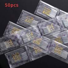 Universal Sewing Machine Needles Set - 50pcs Assorted Sizes 11/75 To 18/110 For Singer, Brother, And Household Sewing Machines - Mixed Sizes