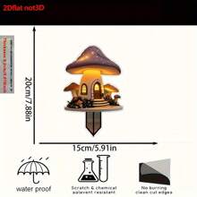 1 pieza Soporte plano 2D de acrílico con adorable casa de hongo de cuento de hadas - Estilo bohemio, adecuado para cumpleaños y celebraciones de inauguración de vivienda