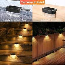 1pc/4pcs/16pcs Solar Powered Deck Lights, Waterproof 2LED Solar Stair Lights For Outdoor Stairs, Steps, Fences, Garden, Patio And Pathways (Warm White/Cool White) - Multicolor - View 4
