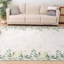 Rug, Washable, All Season, Room Mat, Small, Play Mat, Nordic, Anti-Mite, Non-Slip, Washable Rug, Compatible With Hot Carpet, Compatible With Floor Heating, Summer, Winter, Mat, Rug Mat, Carpet, Rug Carpet, Flannel, Washable, Carpet, Living Room - 綠色-葉子 - 查看 11