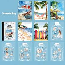 20 hojas/libro Pegatinas, pegatinas de estilo cómic exquisito, marcadores de libros DIY, suministros para scrapbooking, accesorios para cuadernos, marcos de fotos decorativos para cuadernos, fundas de teléfonos, tazas de agua, revistas de basura, cajas de papelería, pegatinas personalizadas, útiles escolares, de vuelta al cole - Multicolor - Ver 16