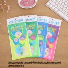 7pcs Multifunction Ruler Set, Geometry Drawing Hollow Scale Drafting Stencils For Students