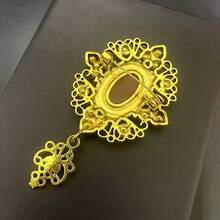 1pc Vintage Court Style Queen Beauty Hollow Design Brooch, Multi-Color - Multicolor - View 11