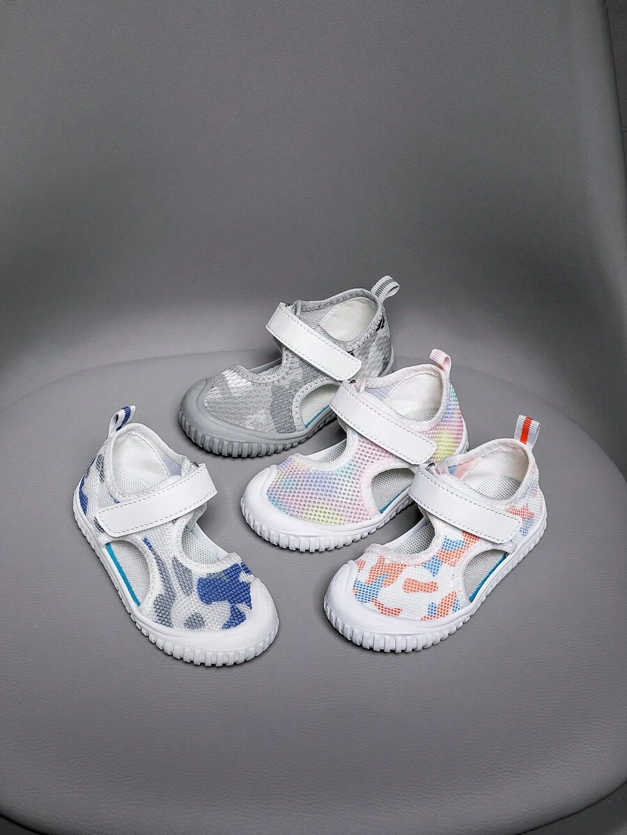 Toddler Girls' Spring/Summer Adjustable Hook&Loop Breathable Mesh Sandals, Soft & Non-Slip TPR Sole, Suitable For Various Occasions, Beach Flip Flops - Multicolor - View 1