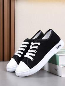 2024春夏女帆布鞋百搭白色运动鞋平底学生休闲鞋