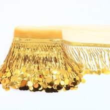 1 Yards Sequin Tassel Fringe Sewing Accessories For Costumes Lace Dance Tassels Pendants DIY 25Cm Wide Trims Decorative Frills Tassles Fringes Sewing Fringe Tassels Fringe Trim Tassel Fringe Trim Garniture Couture Sewing Fringes Fabric And Lace Tassels Crafts Lace For Crafts - Multicolor - View 11