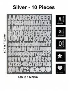 163pcs Glitter Letter & Number Sticker Set, Multipurpose Decorative Stickers For DIY Crafts, Scrapbooking, Gift Wrapping, Birthday/Holiday Decor, Back To School, School/Office Supplies - Multicolor - View 15