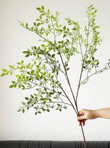 1PC 42.51Inch Artificial Nandina Domestica, Nandina Faux Branches For Vase, Artificial Plants For Shop Garden Office Home Decor, Artificial Plant Ficus Branch Fall Decor