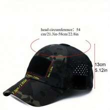 Boné de beisebol camuflado militar 1 peça - chapéu tático respirável com e compartimento para óculos