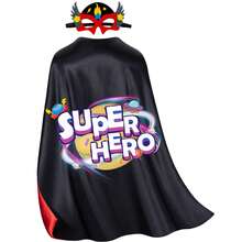 Unisex Superhero The Capes & Mask Set For Girls Boy Birthday Costume Party Halloween - Superhero - View 19