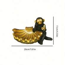 Creative & Interesting Banana Monkey Ornament, Luxury Office/Home Decor, Resin Crafts For Entryway, Key Holder