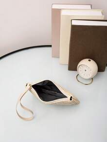 Straw Clutch Purse For Women - Apricot - View 4