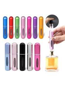 6pcs/Random Mini 5ml Aluminum Perfume Atomizer Stock Shiny/Matte Reusable Pocket Spray Bottle Back To School