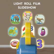 96-Slide Children Projection Flashlight Toy - Educational Fun With Animal, Dinosaur, Vehicle & Space Themes - 12 Interchangeable Cards For Bedtime Curiosity & Imagination Development