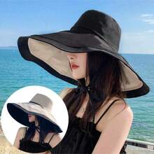 1pc Women's Plain Versatile Sun Hat, Suitable For Fashionable Commuting - MZ728 - View 12