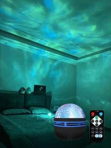 LED 水波投影仪，波浪灯旋转星光投影灯 - 浪漫卧室装饰，派对装饰，圣诞礼物，情人节礼物，婚礼，生日派对礼物