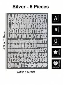 163pcs Glitter Letter & Number Sticker Set, Multipurpose Decorative Stickers For DIY Crafts, Scrapbooking, Gift Wrapping, Birthday/Holiday Decor, Back To School, School/Office Supplies - Multicolor - View 12