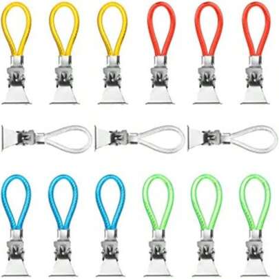 10 szt. haczyków na ściereczki kuchenne, wieszak na ręczniki kuchenne, klipsy do ściereczek kuchennych, metalowe klipsy do ręczników, wieszak na ręczniki kuchenne, przesuwny wieszak na ściereczki kuchenne