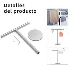 BTOOTB Soporte para Toallas de Mano, Toallero Vertical en Forma de, Toallero Negro Mate de Acero Inoxidable, Adecuado para Encimeras de Baño, Cocina y Tocador, Estilo Minimalista (Plata) - pago - Ver 8