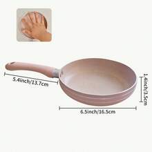 6.5-Inch Pink Aluminum Non-Stick Lightweight Frying Pan With Silicone Handle, Suitable For Gas Stoves, Eggs & Steaks - Multicolor - View 3