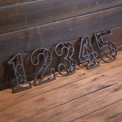 1 pezzo Numero civico in ghisa di alta qualità - Placche numerate pesanti da 11,5 cm, resistenti alla ruggine, segni numerici vintage artigianali - Decorazione veranda, numeri per cassette postali, indicatori di vialetto - Arredamento casa in stile fattoria - Cartelli resistenti agli agenti atmosferici - Migliorare l'aspetto della casa - Regali di inaugurazione della casa - Cartelli per ville di lusso