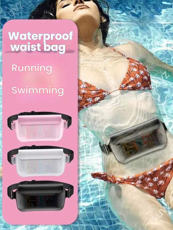 Waterdichte heuptas voor telefoons, touchscreen, geschikt voor zwemmen, surfen, duiken, geschikt voor telefoons tot 7,2 inch, transparante waterdichte telefoonhoes, strandreisbenodigdheden, portemonnee voor buitensporten, zomervakantie, zwembad