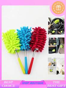 1pc Microfiber Duster For Cleaning, Hand Washable Dusters, Extendable Pole, Detachable Cleaning Brush Tool For Office, Car, Window, Furniture, Ceiling Fan - Multicolor - View 4