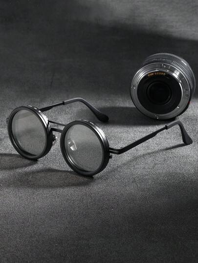 Adjustable Lens Unisex Fashion Glasses, Suitable For Outdoor, Vacation, Party, Retro Street Style, Casual Daily Wear, Holiday Gift