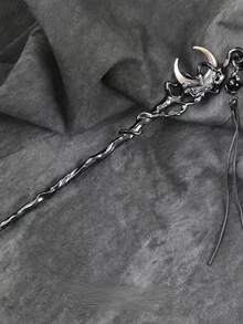 1 件女式金属银色月亮流苏发夹，复古时尚发髻配饰，优雅别致，适合汉服和旗袍装，适合日常使用 - 銀色 - 查看 7