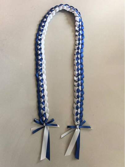 1件缎面编织领带，毕业荣誉丝带，双色毕业花环，圣诞装饰，家居圣诞礼物，圣诞装饰品