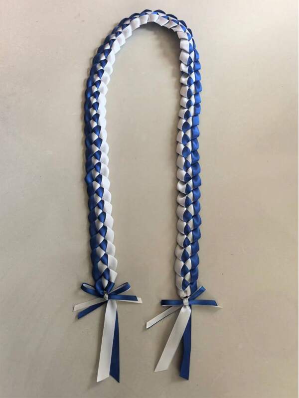 1pc Satin Braided Collar, Graduation Honor Ribbon, Bicolor Graduation Wreath