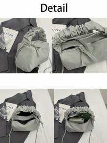 Nylon Mini Tote Bag | Two Compartment Handbag & Shoulder Bag | Minimalist Chain Crossbody Bag | Versatile Casual Purse For Women | Lightweight Commute & Daily Use