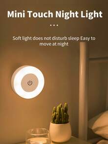 1/2/4 Stücke Bewegungsmelder Leuchte, berührbare Smart Sensor LED Nachtlicht mit warmem und kühlem weißem Softlicht, 3-Farben dimmbar, geeignet für Kinderzimmer, Flur, Schlafzimmer, Treppe, Badezimmer, Wohnzimmer, Schrank, kompaktes Design, einfache Installation, USB aufladbar, Innenbeleuchtung, runder Sensor Nachttischlampe, überall innen & außen verwendbar