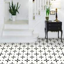 10/20 PIEZAS Baldosas de piso autoadhesivas de 20.32cm x 20.32cm, piso de vinilo impermeable, piso DIY, adecuado para baño, cocina, chimenea, casa de mascotas, escaleras, dormitorio, pared/verde/blanco/negro/verde claro