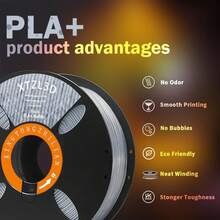 Filamento para impresora 3D PLA+ de alta velocidad, 2KG Azul & Verde, 1,75mm de diámetro +/- 0,02mm de tolerancia, compatible con AMS y la mayoría de impresoras FDM, 1kg/Spool - Mármol - Negro - Ver 5