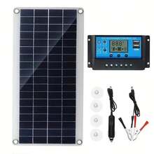 DAINUO 1 set Panel solar de 50W con controlador para acampar al aire libre, senderismo, pesca, ciclismo