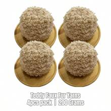 1 Skein Soft Faux Teddy Fur Yarn 100% Polyester Faux Fur Yarn Boucle Eyelash Cycle Yarn 50 Grams - Suitable For Diy Projects, Hand Bag, Jacket, Hat, Scarf & Other Home Textile Projects.