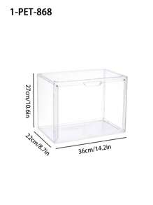 1pc Wallet Wardrobe Storage Box, Transparent Handheld Display Box, Stackable Acrylic Storage Cabinet, Plastic Storage Container For Wallets, Toys, Shoes