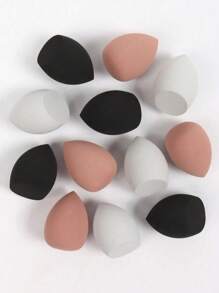 12 piezas de esponjas mezcladoras de maquillaje de colores aleatorios grandes, esponjas de huevo de belleza mixtas para aplicación de líquidos, cremas y polvos, esponjas de maquillaje multicolor para todo tipo de piel, esponjas para polvos y bases libres de látex de doble uso