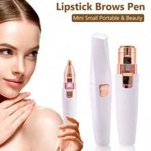 1 pieza Eliminador de vello facial portátil y mini, afeitadora facial para mujeres, dispositivo de eliminación de vello facial y cejas, afeitadora indolora y recargable por USB adecuada para cejas, labios, Body, barbilla y brazos, afeitadora multifuncional para mujeres