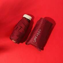 1pc Mini Travel Sun Umbrella UPF50+ , Small Compact UV Protection Umbrella For Sun And Rain, Lightweight Parasols Daily Travel Easy To Carry