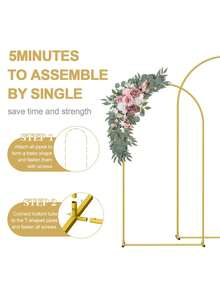 Soporte para arco de boda con telón de fondo de 2 m, 1.8 m, 1.5 m en tres tamaños a elegir. Decoración de arco floral con globos para ceremonias de boda, baby shower, fiesta de cumpleaños al aire libre o interior, color dorado - Dorado - Ver 5