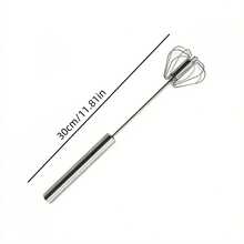 1pc Stainless Steel Semi-Automatic Mixer, Convenient For Mixing With A Hand Push Egg Beater,Kitchen Gadgets Suitable For Baking And Cooking - Multicolor - View 8