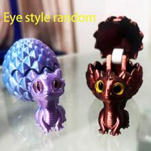 Mini huevo de escamas de dragón de dibujos animados lindos (con un mini dragón volador en el interior) - Decoración única para el hogar, decoración de automóviles, adecuada para Pascua, Halloween, Navidad, Día del Padre, Día de la Madre, decoración de regalos, decoración de habitaciones, animales impresos en 3D (los estilos de los ojos son aleatorios)