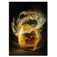 1 Pc Optional Frame Posters Wall Arts Wall Art Modern Retro Dining Bar Coffee Shop Decor Painting Cocktail Explosion Pictures Fruit Pizza Coffee Splash Canvas Posters