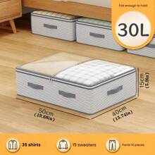 1pc/2pcs/3pcs Foldable Under Bed Storage Bags, Large Capacity Storage Containers With Transparent Window And Reinforced Handle, Non-Woven Fabric Zipper Organizer Bags For Clothes, Blankets, Quilts