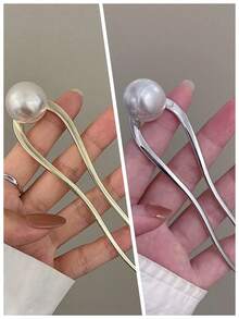 1pc Fashion Faux Pearl U-Shaped Hair Clip, Minimalist Luxury Niche Hair Accessory Hair Bun Hair Pin Hair Bun Maker Bun Hair Piece Hair Styling Pins, School Stuff, Pearl Hair Accessories, Wedding Items, Head Accessories,Summer,Holiday,Travel - Multicolor - View 10