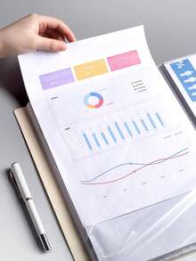 多层 A4 文件夹，透明套清晰文件整理器，大容量学生试卷存储相册学校用品，返校 - 彩色 - 查看 5