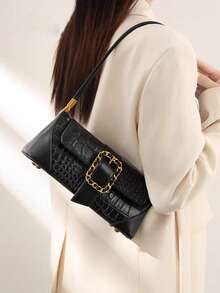 女士时尚百搭休闲日常通勤情人节礼物腋下优雅法棍包 - 彩色 - 查看 4