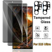 Tempered Glass For Galaxy S23 Ultra Privacy Screen Protector [2 Packs] With Camera Lens Screen Protector [2 Packs], Hardness 9h Scratch Resistant, Compatible With Fingerprint Unlock, Easy To Install 6.8 Inch Screen Protection Essentials, Applicable To Daily Shield, Office, Home Phone Screen Protector Phone Accessories Waterproof Shockproof Anti-Fall Anti-Fall Anti-Fingerprint Full Cover - Galaxy S23 Ultra Privacy Tempered Glass Screen Protector - View 1